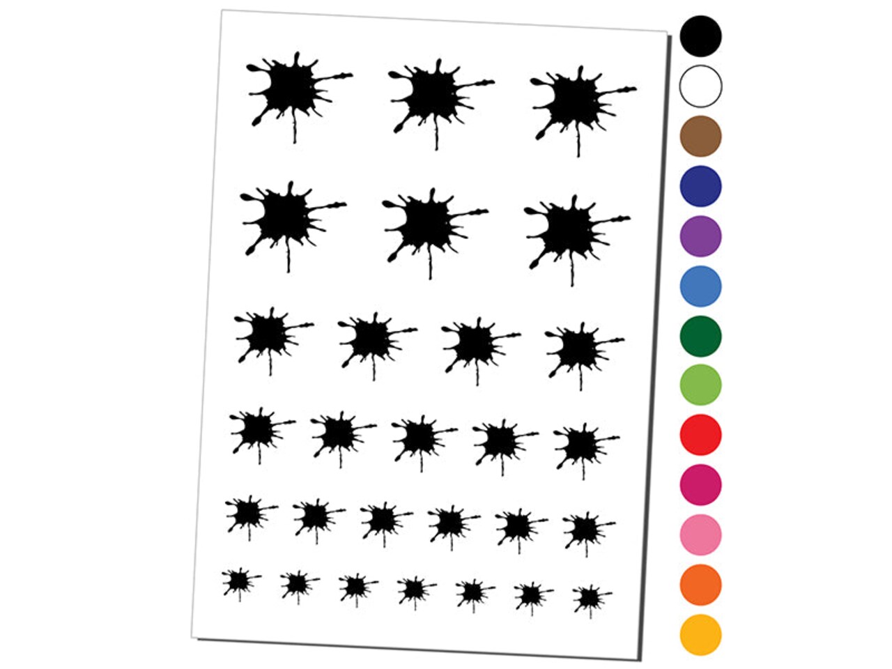 Ink Splatter Temporary Tattoo Water Resistant Fake Body Art Set Collection